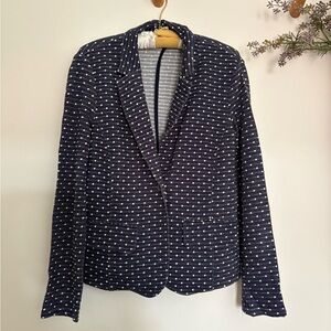 Parisian Chic Navy Polka Dot Knit Blazer | Emily in Paris Vibes | M